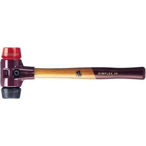 HALDER SIMPLEX maza Relleno de caucho / plástico con carcasa de hierro maleable y mango de madera - D=40 mm - 3026.040