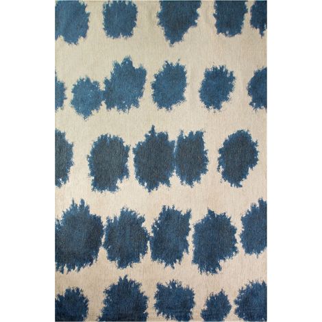 Tapis intérieur extérieur bleu motif abstrait antidérapant - 140 x 200 cm (1/5)