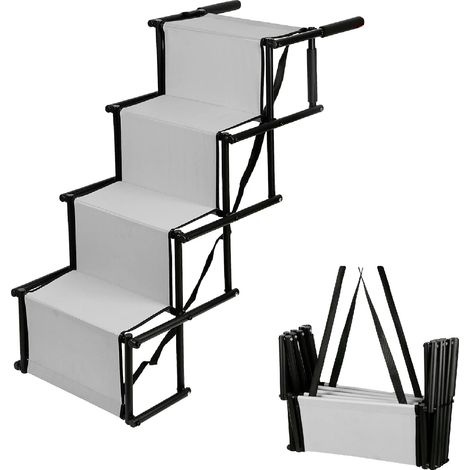 Escalier pour chien, design pliable, hauteur réglable, GRIS (1/2)