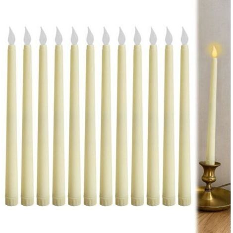 Set di 12 candele LED scintillanti, finte candele LED, luce calda e tremolante per casa, chiesa, feste e decorazioni natalizie (1/5)