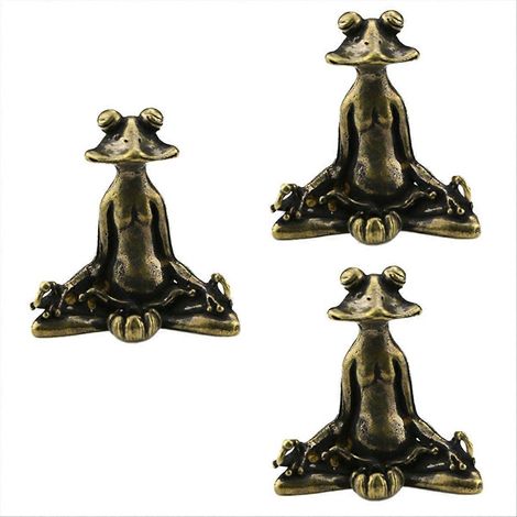 Vintage Meditationsfroschfiguren aus Messing (1/5)