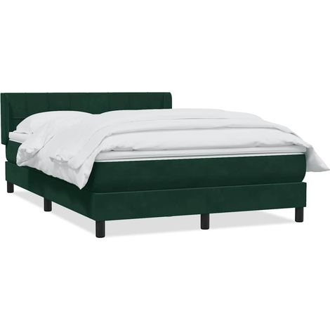Maison Exclusive - Sommier à lattes de lit et matelas vert foncé 160x220cm velours