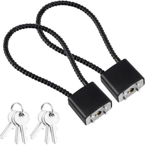 CSPARKV Lot de 2 Cadenas en Corde d'acier, Cadenas à Câble avec Clés, Verrous Antivol pour Vélos, Casiers, Boîtes à Outils (1/4)