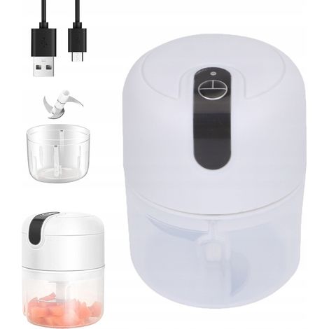 Hachoir électrique à légumes, mini hachoir à oignons et à ail 100 ml + 250 ml