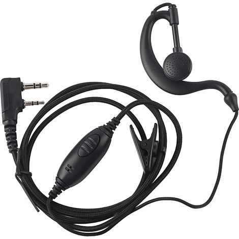 Casque Radio Walkie-Talkie avec Micro Oreillette et Bouton PTT (Noir) (1/5)