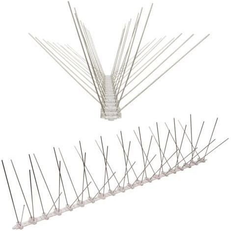 Protección contra palomas. Púas antipalomas de acero inoxidable de 10 metros de altura, 4 filas, repelente de aves con cierre de clic fácil. (1/5)