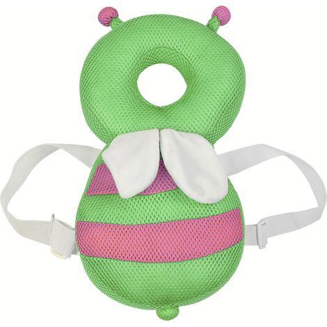 Petit coussin de protection pour tête de bébé style cartoon abeille verte, repose-tête pour tout-petit (1/5)