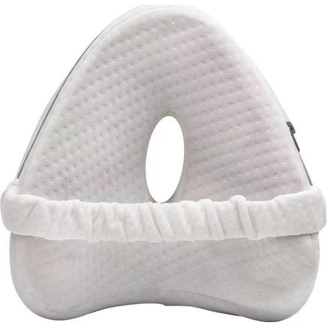 Coussin pour jambes en mousse à mémoire de forme en forme de cœur (pour le maintien des jambes) — blanc, 25 x 23 x 13 cm