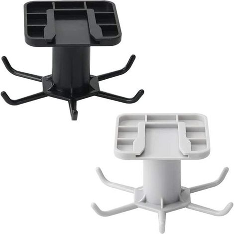 2 pièces porte-ustensiles cuisine, support rotatif 360°, 6 crochets, adhésif sans perçage, pour cuisine et salle de bain (1/5)