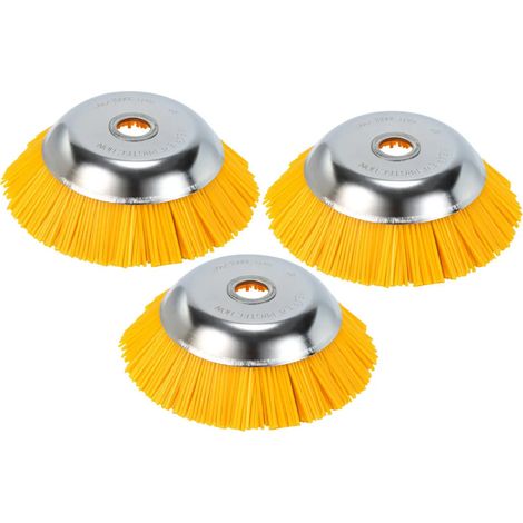 Ensemble de 3 brosses à désherber Yakimz en nylon 25,4 x 200 mm, accessoire pour débroussailleuse Stihl, brosse en nylon de 8 pouces (1/5)