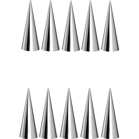 10 Pièces Moules à Cornets en Acier Inoxydable pour Pâtisserie, Formes à Cornets pour Crème et Glace, Cônes Debout (1/5)