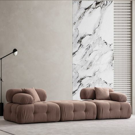 Modulares Sofa 2-Sitzer mit Ottomane Doblo Cappuccino