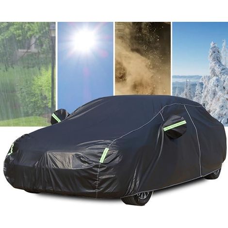 1 housse voiture extérieur, imperméable anti-UV neige poussière, 465x180x150 cm pour berline et SUV