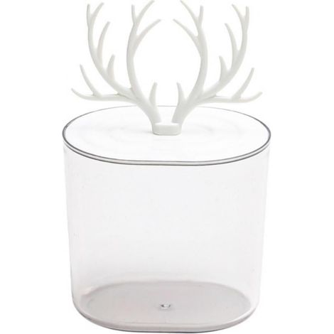 Boîte De Rangement Pour Salle De Bain - Contenant Transparent En AS ABS - Pour Coton-Tiges Et Petits Objets - 16 X 9 X 8 Cm - 1 Pièce (1/5)