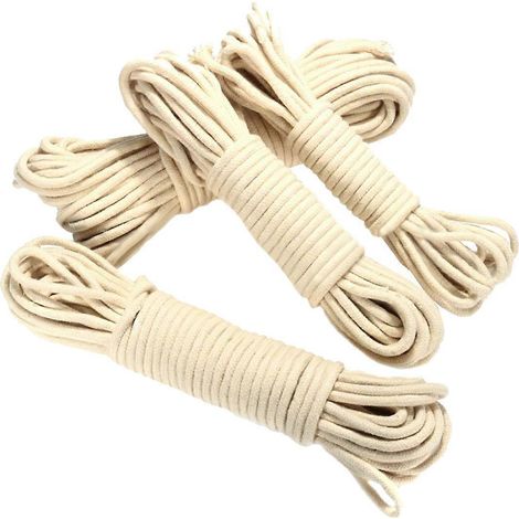 Corde de 20 m pour étendoir à linge traditionnel avec poulie, diamètre 4 mm (1/4)