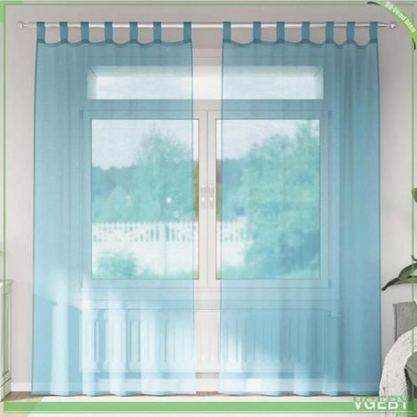 4102328 Rideaux en voile avec boucles 2 pcs turquoise 140x225 cm (1/5)