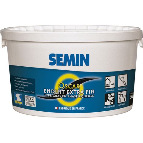 Enduit de finition extra fin Semin Oscar - Intérieur et extérieur - prêt à l'emploi - seau 5 kg (1/5)