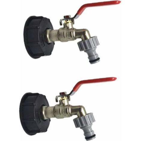 Robinet Cuve 1000L S60X6 IBC Raccord Robinet avec raccord de Tuyau 1/2" , Adaptateur de réservoir de vidange, pour Robinet de Jardin, pour d'adaptateur de cuve (2 pièces) (1/4)