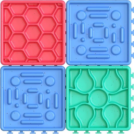 Leckmatte für Hunde und Katzen - 4er-Pack hochwertige Hundewaschmatten, extrem leistungsfähige Saugmatten zum Baden von Haustieren, ideal zum Verlangsamen der Futteraufnahme. (1/5)