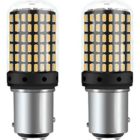 JOORRT2pcs 1157 Bay15d P21/24w Led 12v feu stop clignotant ampoule jaune (1/3)