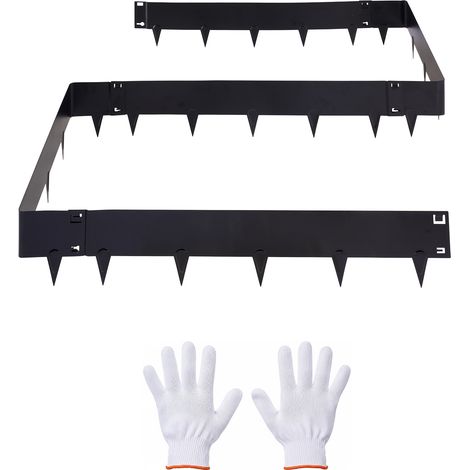 VEVOR Rasenkante 6er-Pack 1016x207 mm, Beeteinfassung aus Verzinktem Stahl, inkl. Handschuhen, Rasenbleche, Mähkante, Metall Palisade, Beetumrandung für Blumenbeete & Gartenwege (1/5)