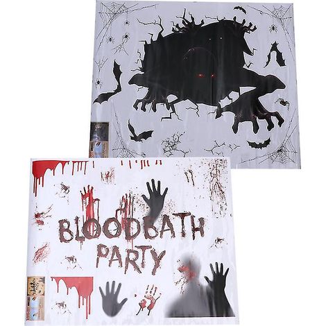 Lot de 2 autocollants imprimés de sang pour décorations d'Halloween