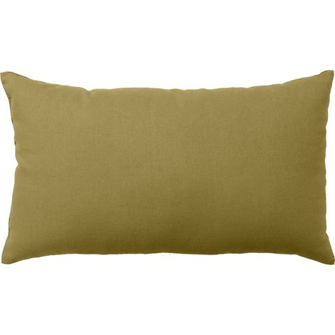 Coussin non déhoussable en coton uni Bronze 30x50 cm