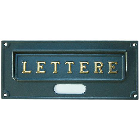FERITOIA PLACCA BUCA LETTERE ROMA IN OTTONE COLOR GHISA - A6N/GH L30,3xH13,2cm