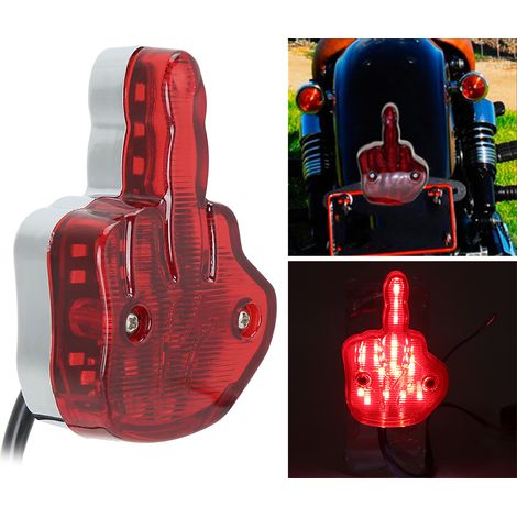 12V LED Motorrad-Rücklicht/Bremsleuchte, einzigartiges Mittelfinger-Design, passend für Yamaha (1/5)