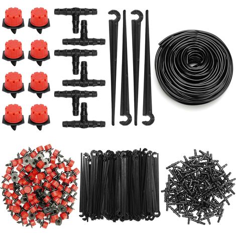 Kit d’Irrigation Goutte à Goutte pour Jardin - 300 Pièces - 131ft/40m Système d’Arrosage Micro Automatique - Tuyaux de Distribution et Connecteurs de 4/6mm - Arroseurs Ajustables