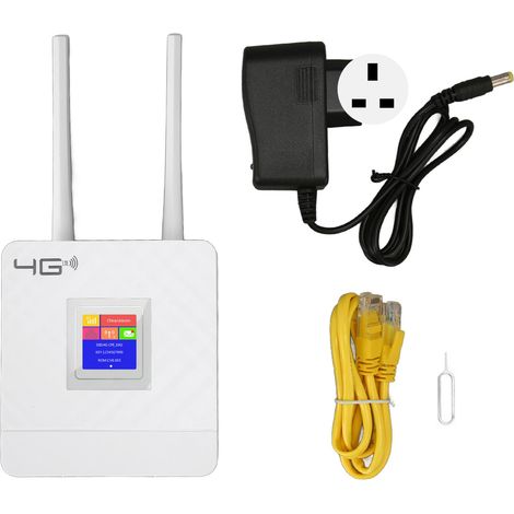 Routeur WiFi Mobile 4G LTE 300Mbps avec Emplacement Carte SIM - Point d'Accès Sans Fil Déverrouillé, 2 Antennes Détachables, Prise UK 100-240V (1/5)