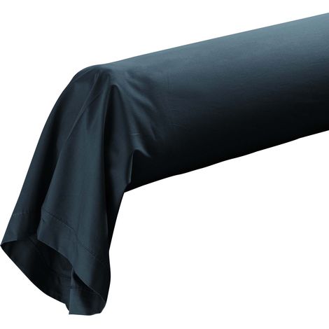 Taie de traversin 85 x 185 cm Percale de coton bleu nuit (1/4)