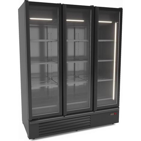 Armoire réfrigérée positive 3 portes en verre noir 1555L (1/2)