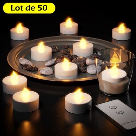 50 Bougies LED Blanc Chaud pour Table de Noël décoration maison : Télécommande incluse (1/2)