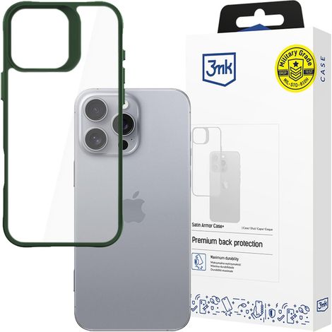 Funda Apple iPhone 16 Pro - 3mk Satin Armor Case+ Verde