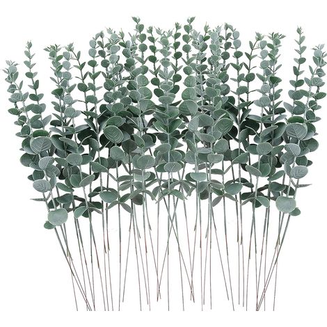 Rameau D'Eucalyptus Artificiel - 36 Pièces - 38 Cm - Pour Décoration Intérieure Mariage Bouquet (1/5)