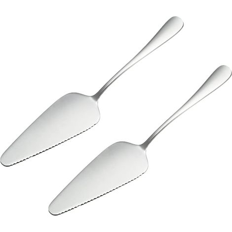 2-teiliger Tortenheber aus Edelstahl, 22,6 cm, gezackter Rand, für Kuchen, Pizza, Hochzeiten, Restaurants
