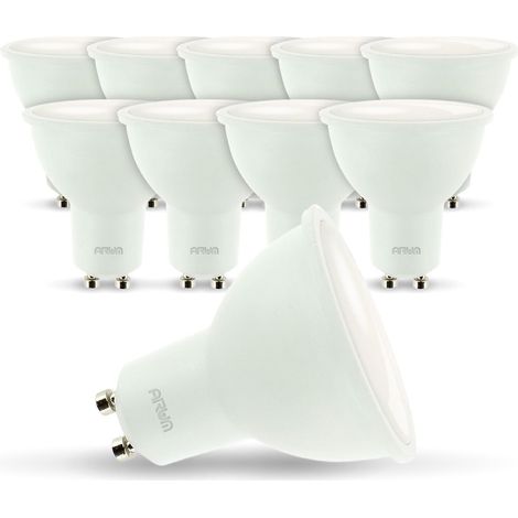 Lote de 10 bombillas LED GU10 7W eq 60W  Temperatura de color: Blanco frio 6000K
