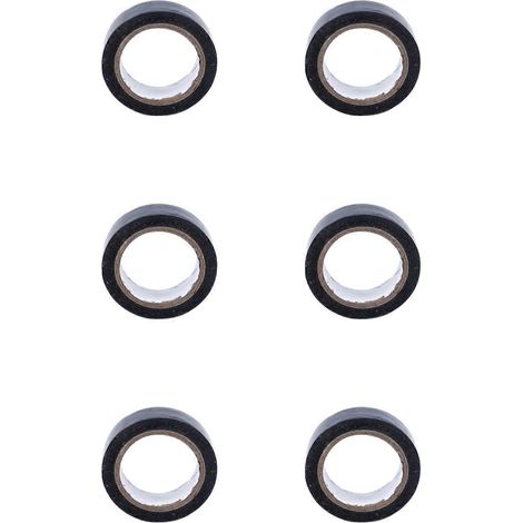 rouleaux de ruban adhésif noir imperméable de 19 mm x 10 m (1/5)