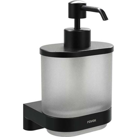 Ravak Chrome - Distributeur de savon avec support, verre/noir mat X07P1380 (1/4)
