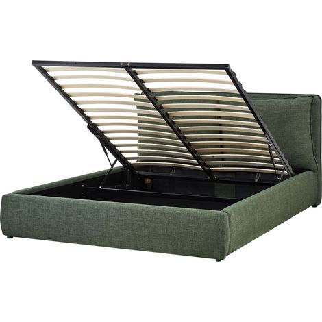Ottoman Bed Fabric BAJONNA 160 x 200 cm (EU King Size) Dark Green