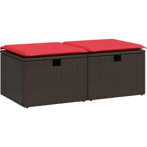 Maison Exclusive - Set Divano Giardino 4 pz con Cuscini Marrone Polyrattan Acacia (1/5)