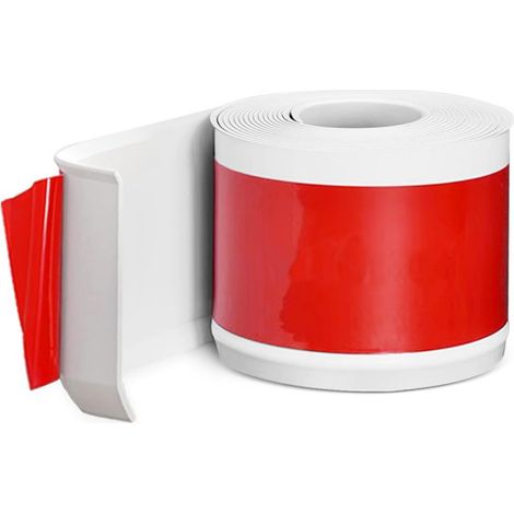 Plinthe Autoadhésive - Pvc Flexible - 5 M x 8 Cm - Pour Finition Mur-Sol - Blanc (1/5)