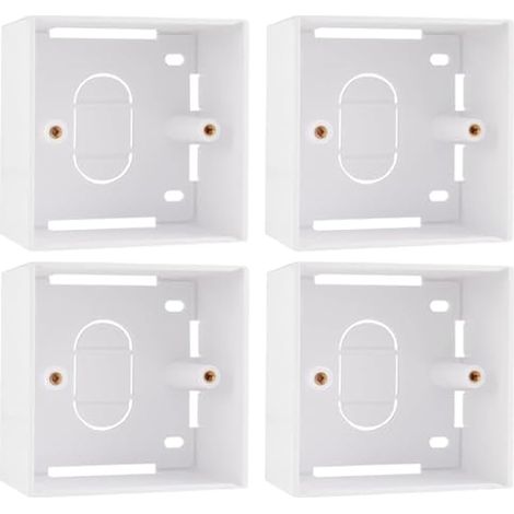 4 pièces Boîtier d'encastrement pour plaques murales Ethernet, 1 poste 45 mm blanc (86x86x45 mm), compatible avec les prises et socles réseau, PVC durable