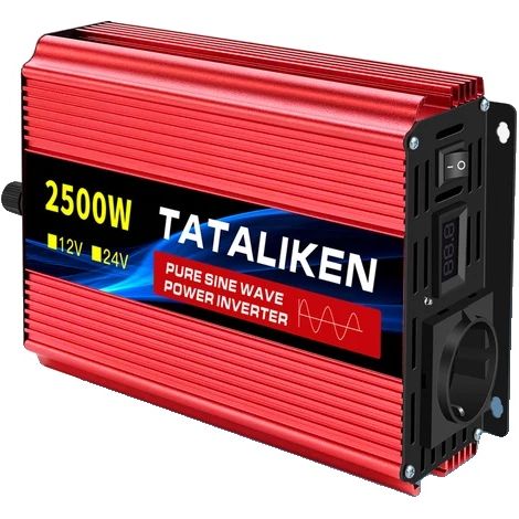 Onduleur de puissance, 5000W onde sinusoïdale pure, sortie stable 220V, surveillance LED et haute efficacité pour usage domestique, automobile et extérieur, 5000W UE 12V 50Hz Europe, 2500W UE, 12V50HZ (1/2)