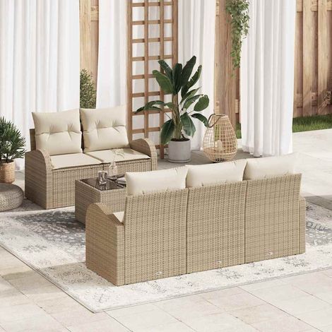 Conjunto de sofá de jardín Beige 55 x 55 x 37 cm vidaXL (1/5)
