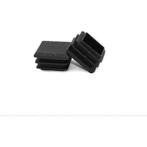 20 bouchons carrés de 25 x 25 mm pour tuyaux, embouts carrés en plastique noir pour tuyaux. (1/5)