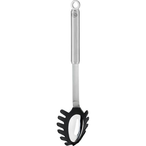 Cuillère à Spaghetti avec Silicone, Louche à Spaghetti avec Manche Rond et Revêtement en Silicone, Acier Inoxydable 18/10, Passe au Lave-Vaisselle (1/5)