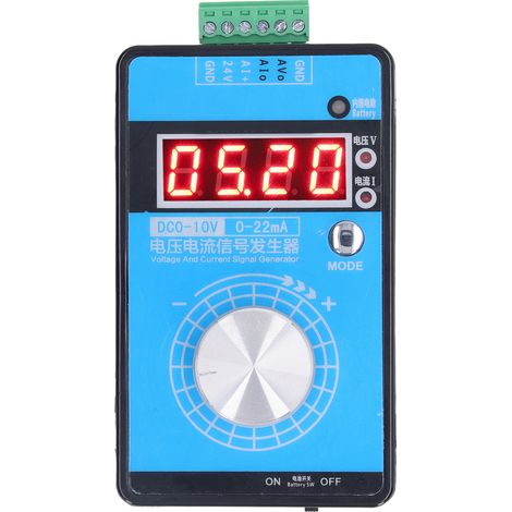 Générateur de signal réglable précision USB, simulateur analogique DC 0-10V 0-22mA, interface d'alimentation, sortie courant/tension ajustable. (1/5)