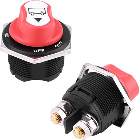 Commutateur d'Isolateur de Batterie, Max 32V 200A CONT 300A Interrupteur de Coupure de Puissance de Bouton Amovible Commutateur d'Isolement de Batterie INT pour Véhicule (1/5)
